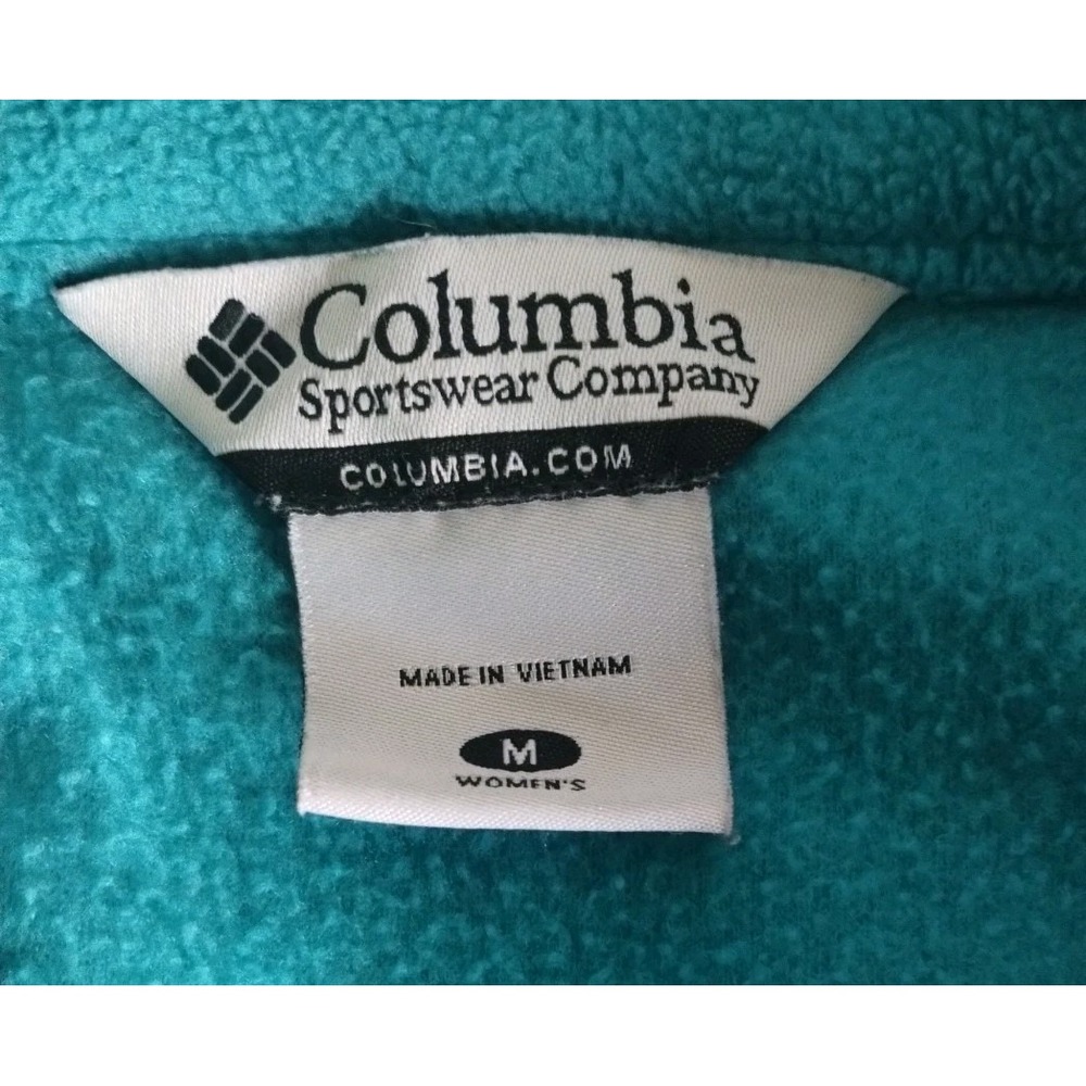 Columbia Womens Fleece Jacket Teal Blue Black Zip Up Winter Medium - Picture 5 of 7